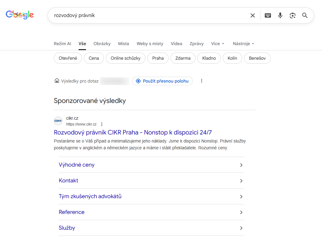 Cikr Collabim rozložení pozic